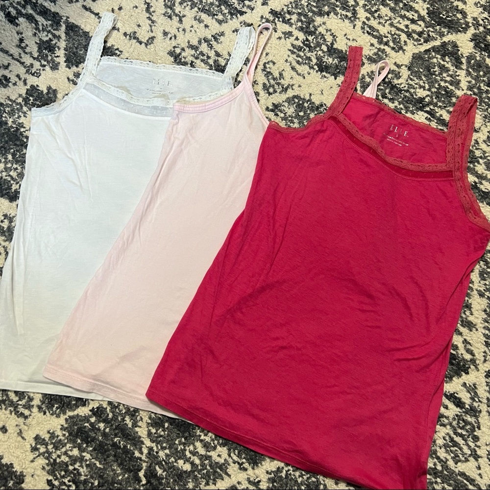 Elle Cami Bundle White Pink Hot Pink S